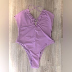 NWOT Zara Lilac One Piece Swimsuit
